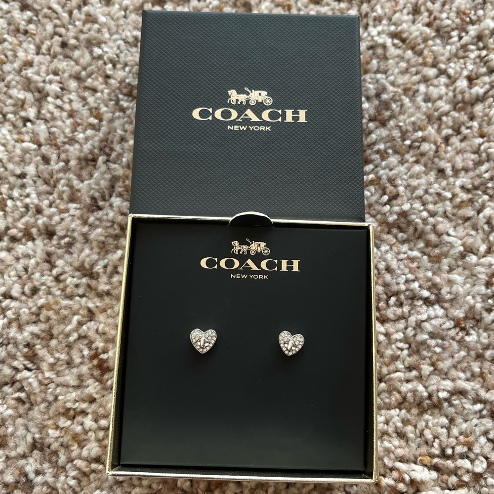 Coach Heart Turnlock Stud Earrings
